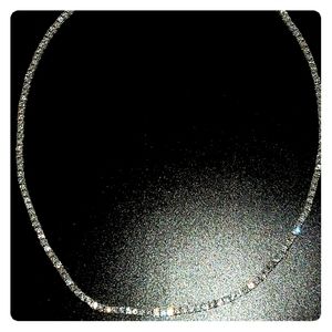 Sterling Silver Tennis Chain Bling Necklace